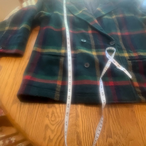 Vintage Peabody House Wool Blend Red Green Plaid Jacket 11/12 Equestrian Style - Picture 9 of 11